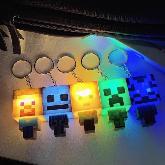 Pixel Glow LED Keychain Set