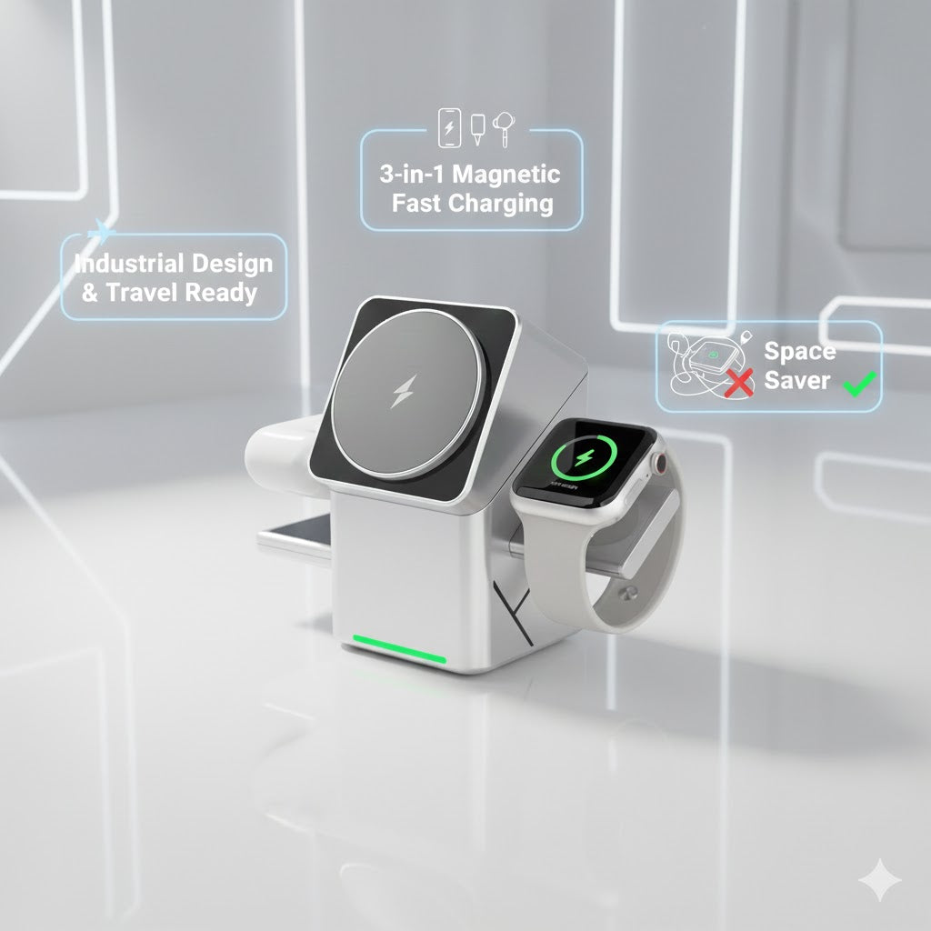 The Ultimate 3-in-1 Magnetic Fast Charging Stationa